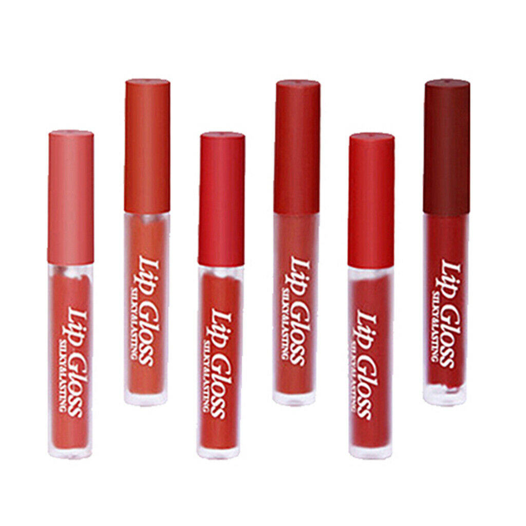 Set of 6 Moisturizing Velvet Lip Gloss Long Lasting Liquid Lipstick Set