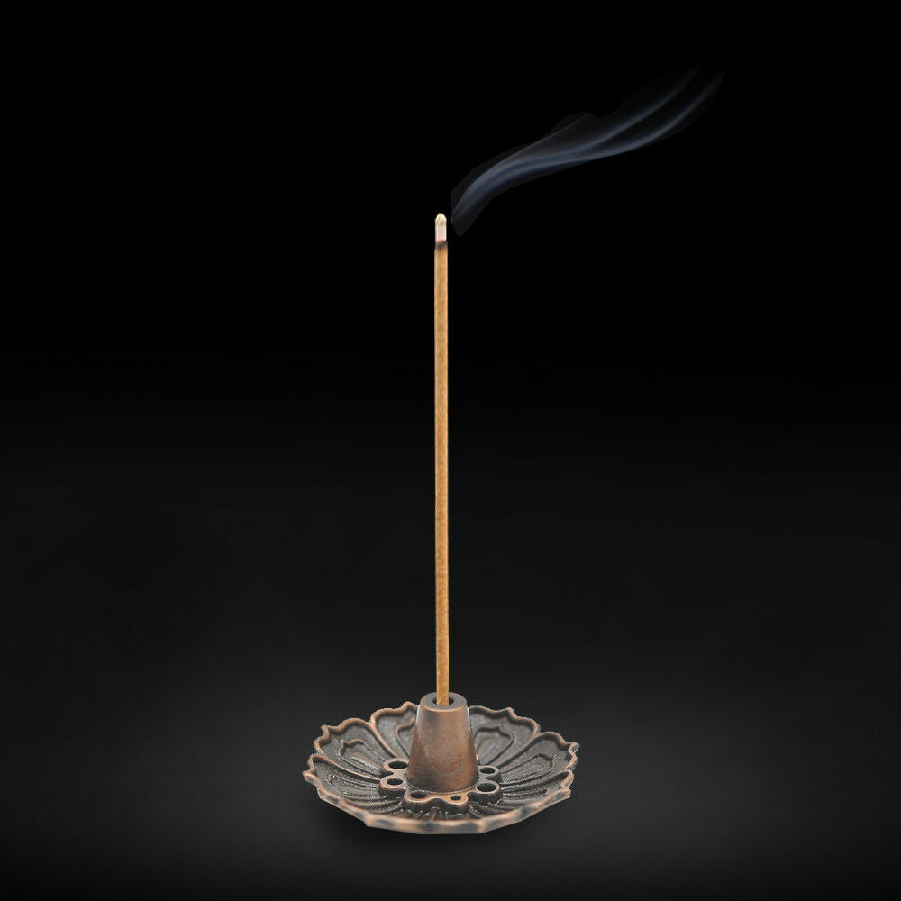 9 Holes Lotus Shape Incense Burner Holder Statue Censer Plate For Sticks & Cone