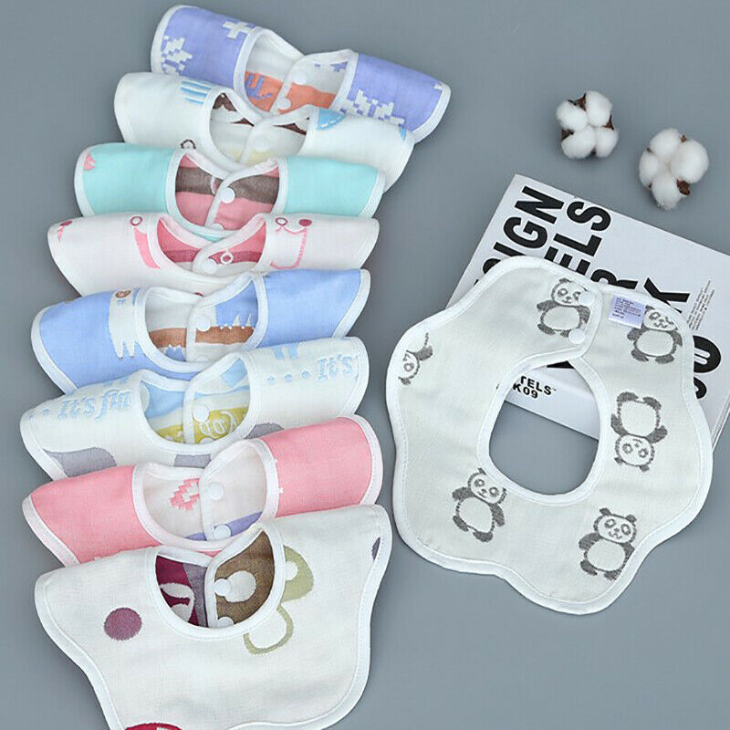 Baby Bibs 360 Degree Rotation Gauze Muslin Bandana Cloth Soft Newborn Bab.l8