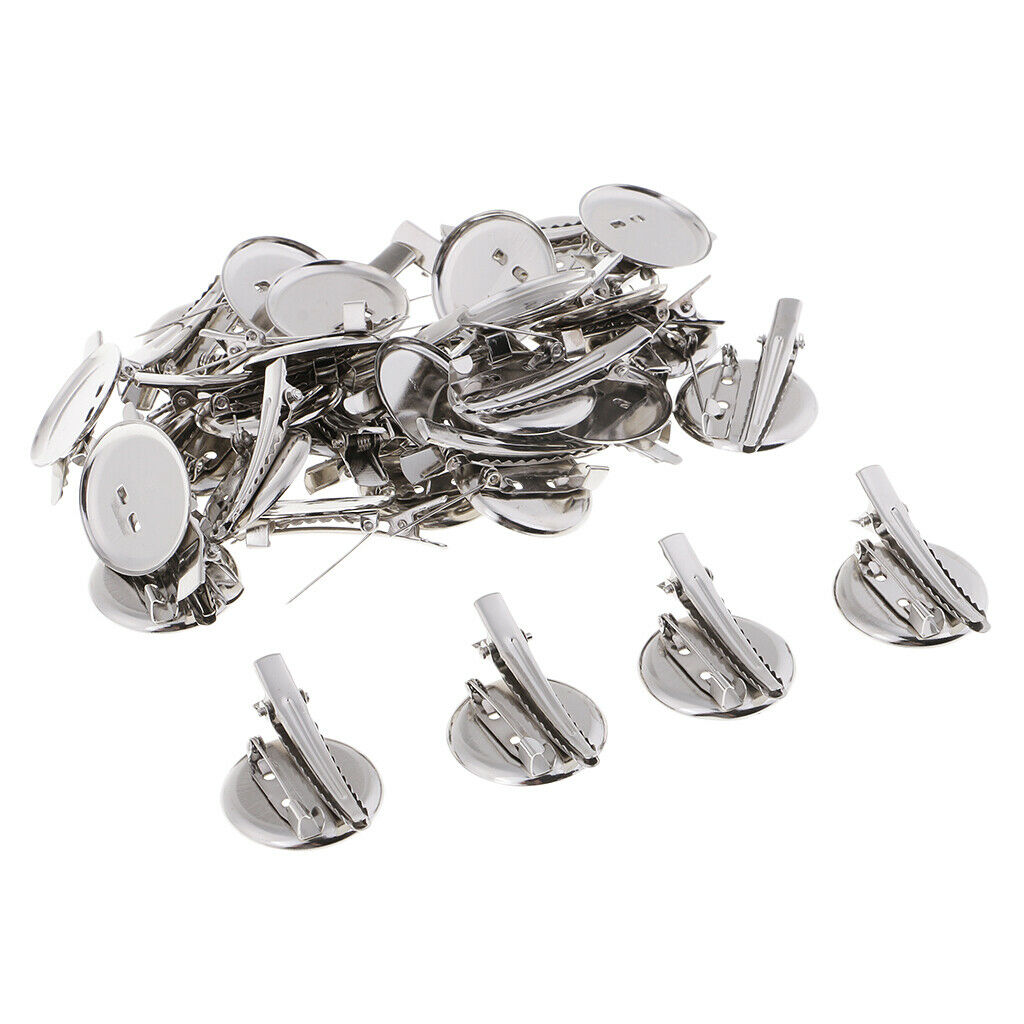 30 Cabochon Base Tray Blank Setting Hair Clip DIY Jewelry Findings 30mm Dia