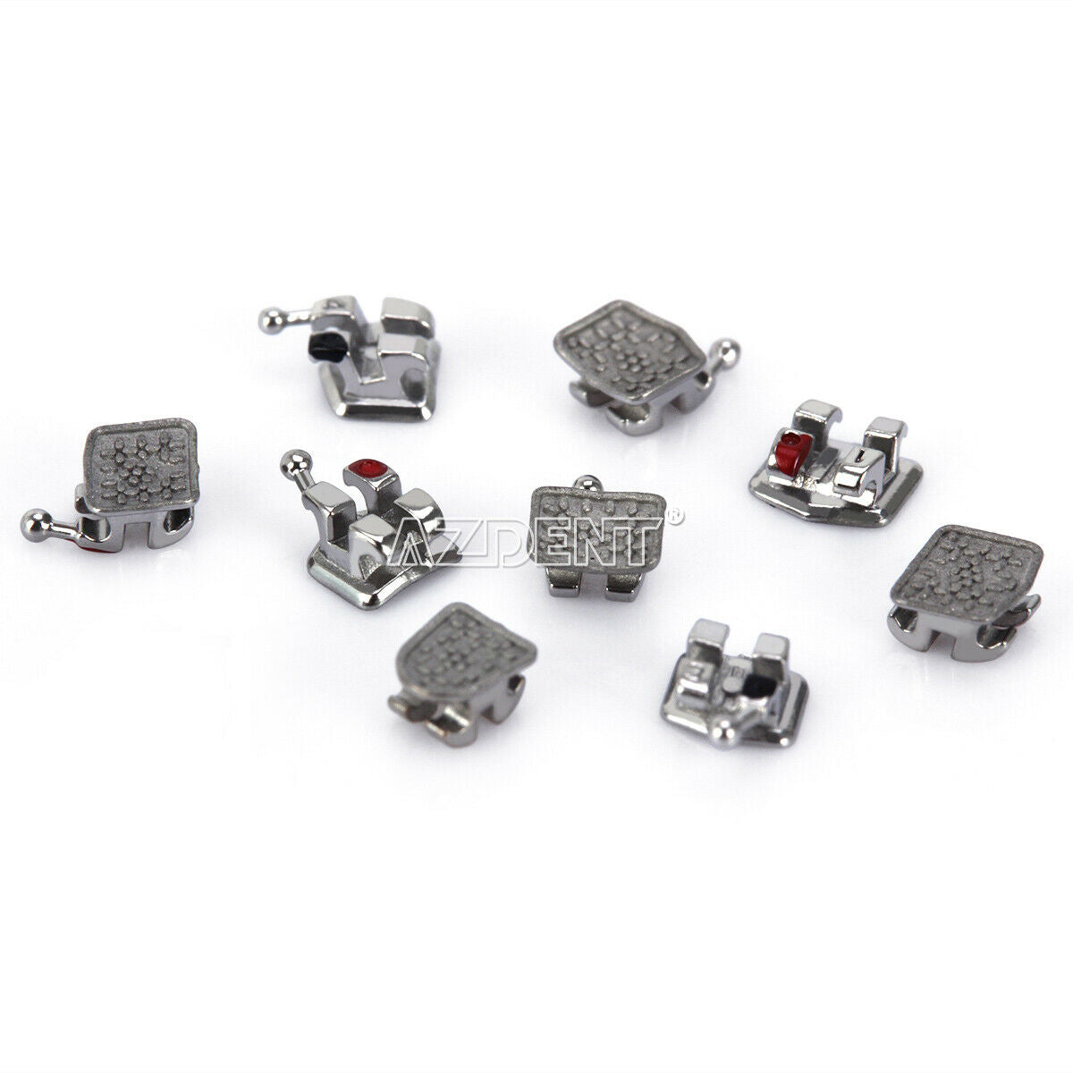 10 Packs Dental Orthodonic MIM Monoblock Metal Bracket Mini MBT.022 3-4-5 Hooks