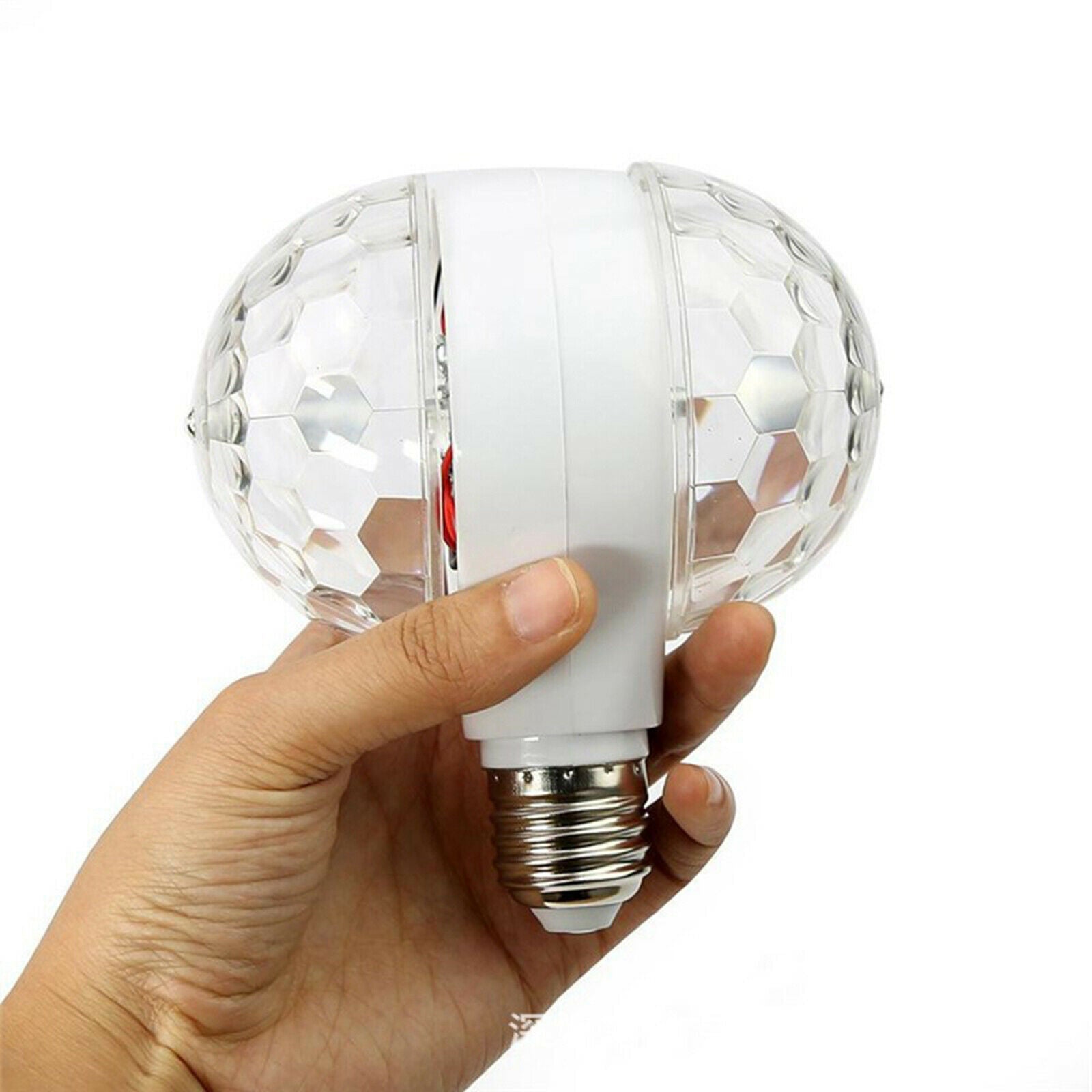 6W E27 LED RGB Dual Crystal Ball Rotating Stage Light Bulbs Disco Party Lamp