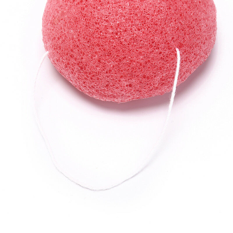 2X round natural konjac charcoal facial soft puff face washing cleansing .l8
