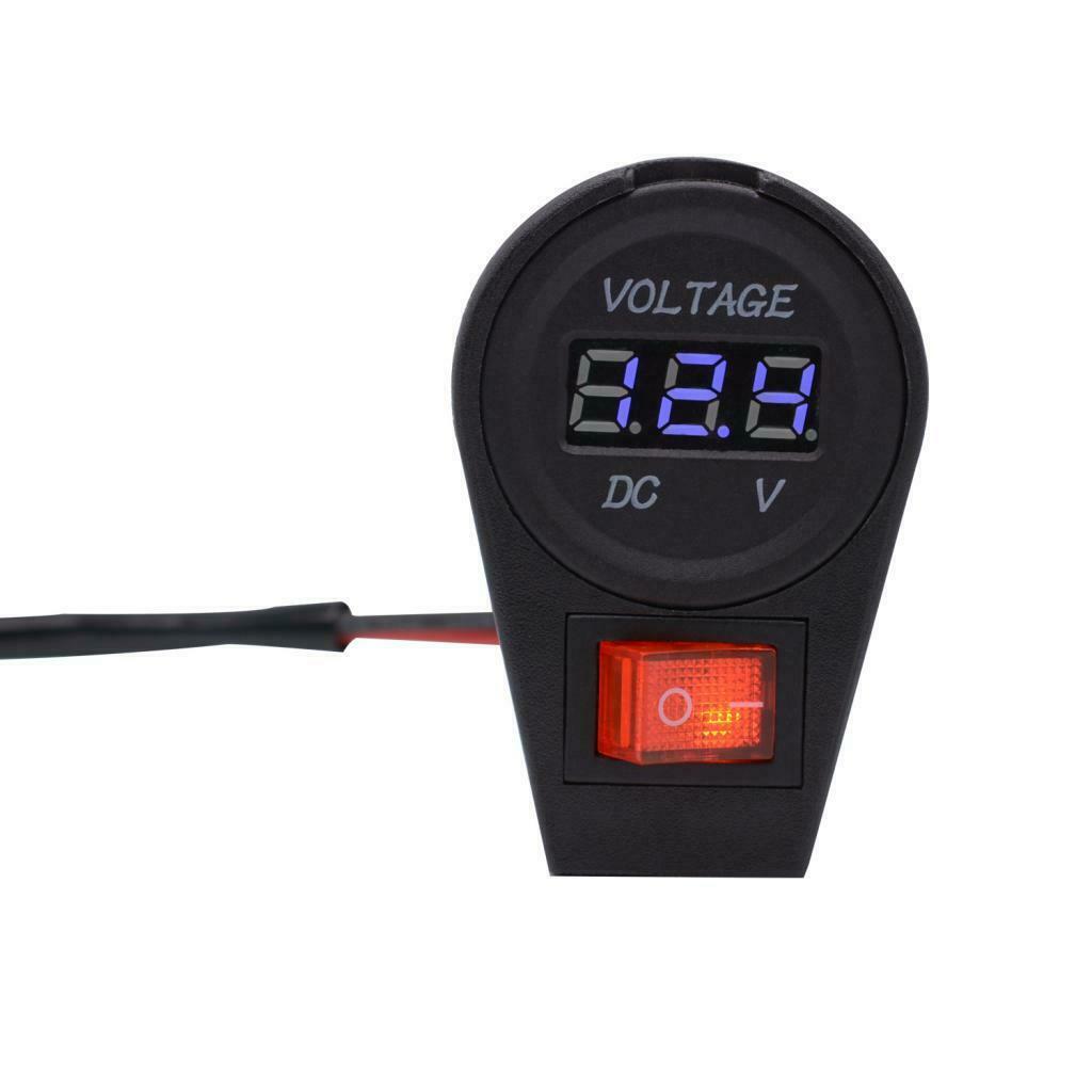 12-24V LED Digital Voltmeter With Motorcycle Accessory Switch