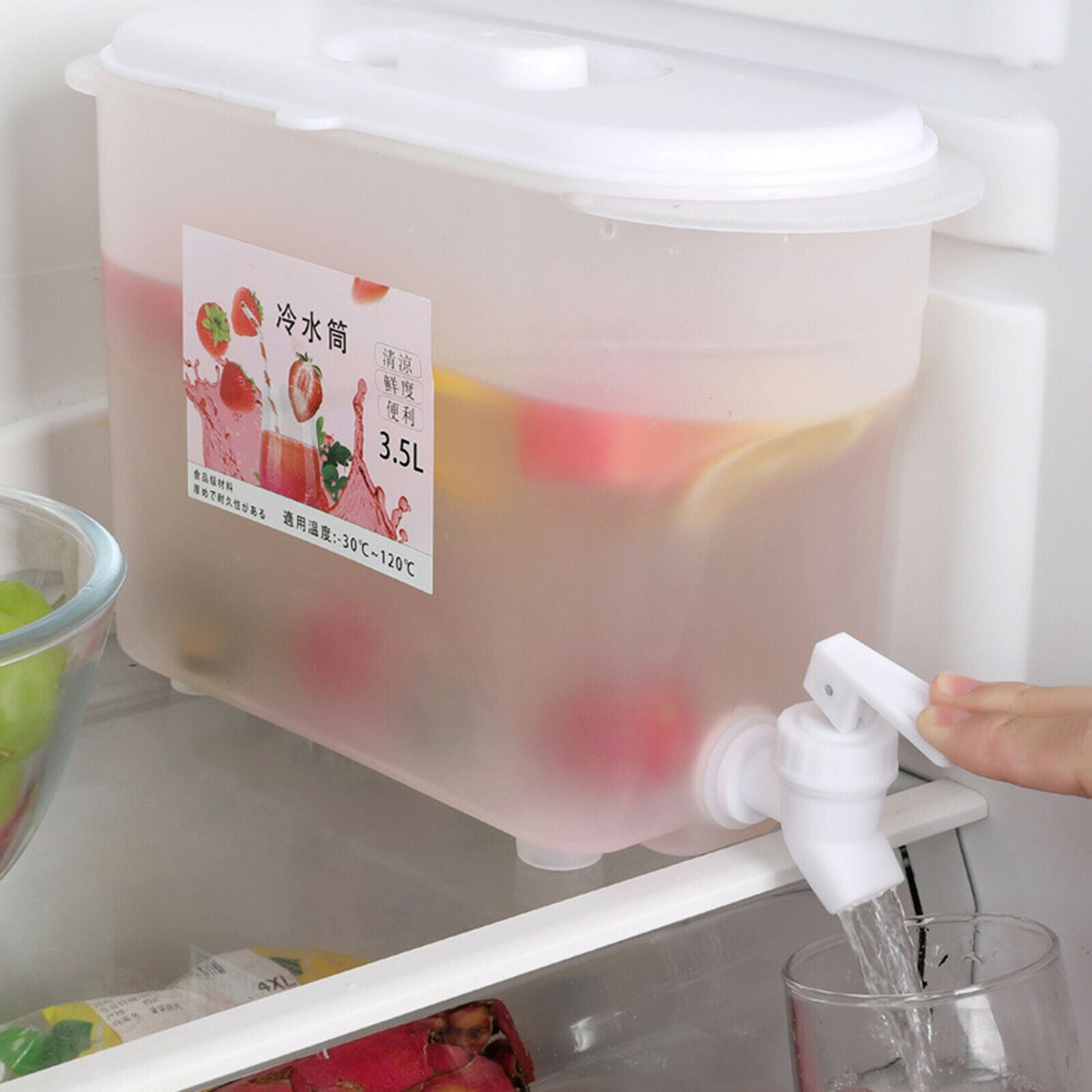 Freezer 3.5L Water Jug Beverage Lemon Juice Kettle Drink Milk Dispenser