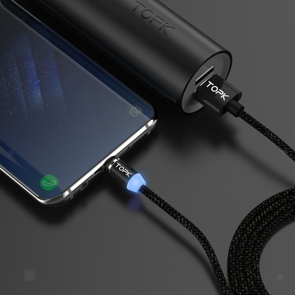 200cm/6.56ft LED Glow Magnetic Data Sync / Charging Cable for Type C Smartphone