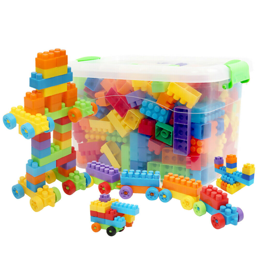 180 Pieces   Blocks, Colorful Plastic Puzzle Construction Playset,