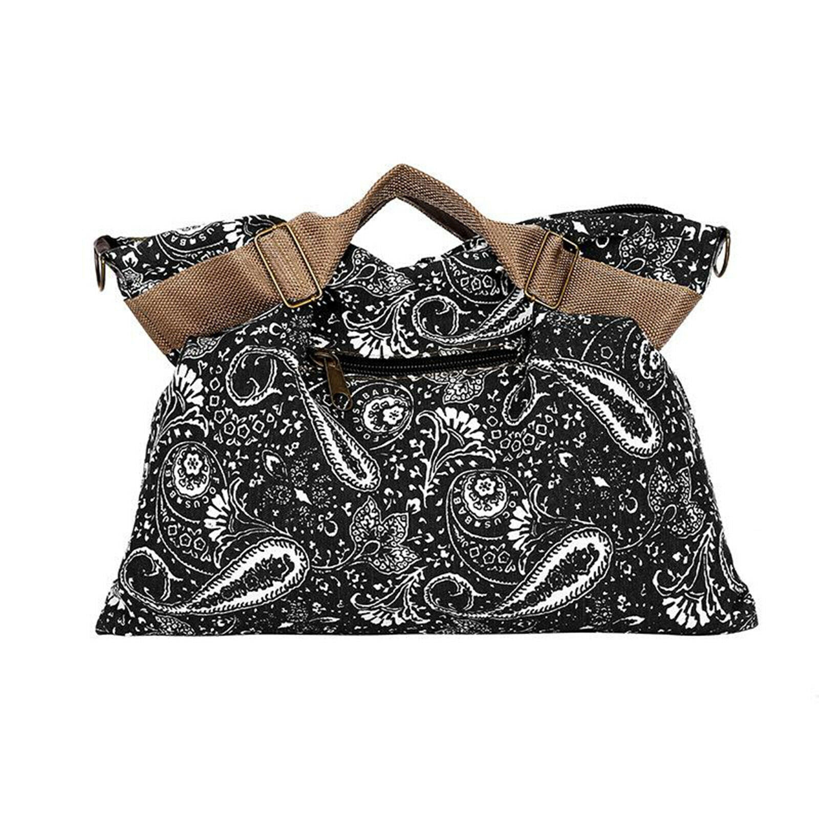 Canvas Ethnic Handle Bag Rivet Handbag Double Sided Girl Shopping Business