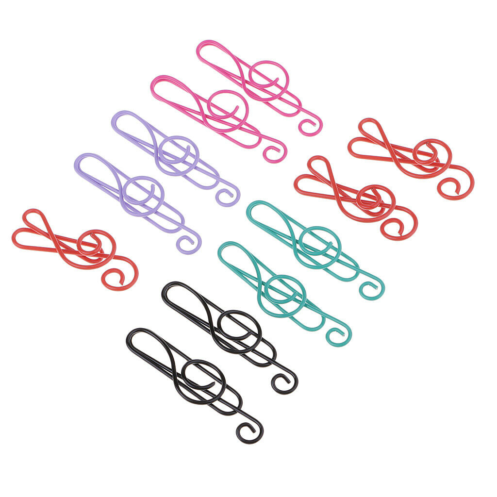 20pcs Music Symbols Metal Scrapbook Paper Clips Bookmark Office Stationery
