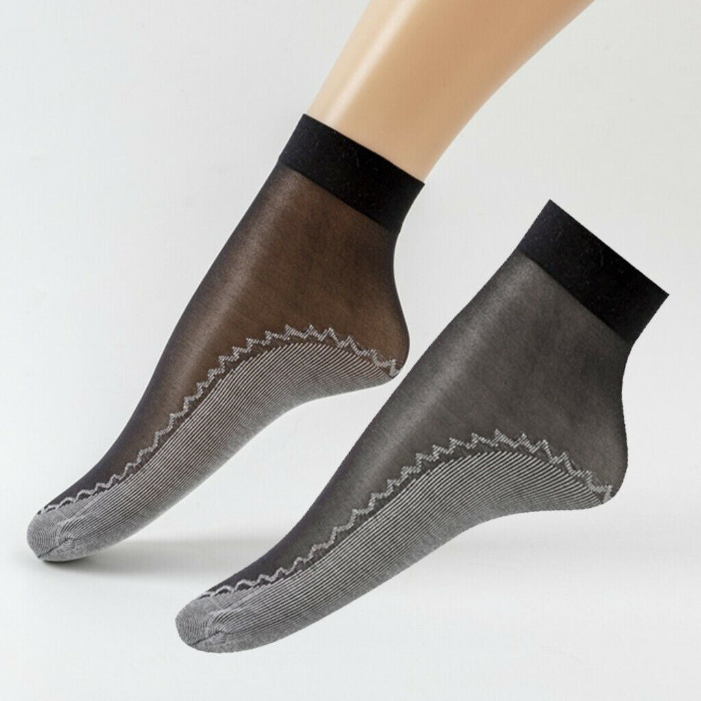 40pcs Lady Chinlon Silk Summer Socks Lace Soft Wicking Anti-Slip Socks