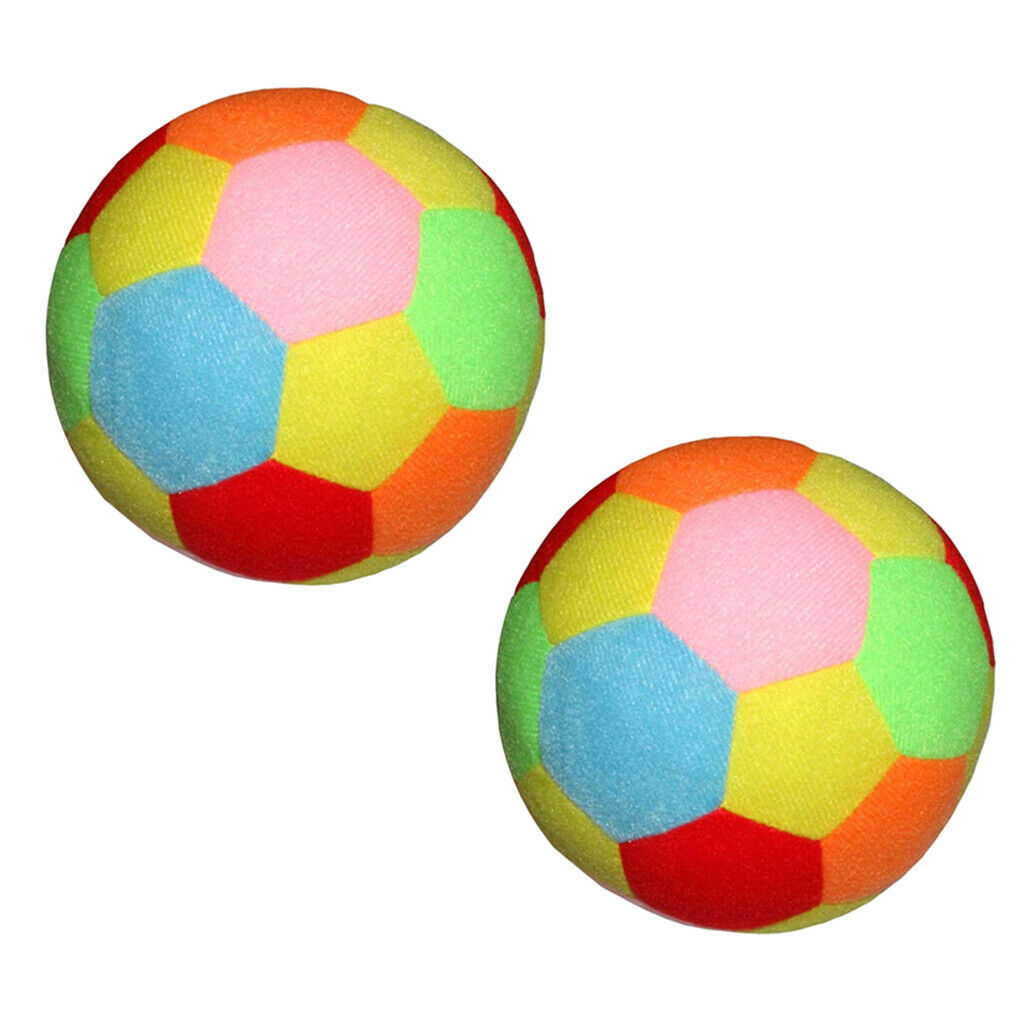 Set of 2 Colorful Football Soft Ball Indoor and Outdoor Soccer Ball Kids Toys
