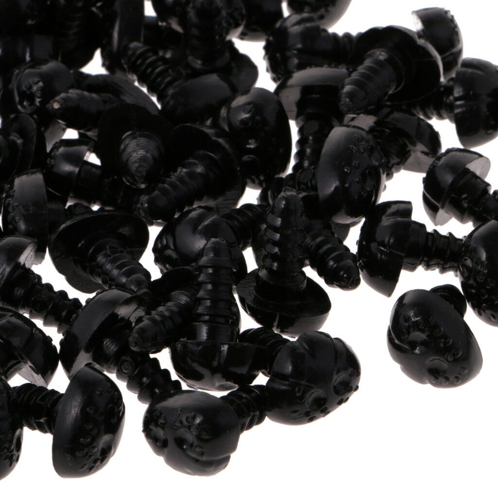 300x Black Plastic Animal / Dog Safety Noses For Teddy Bears Soft Toys DIY