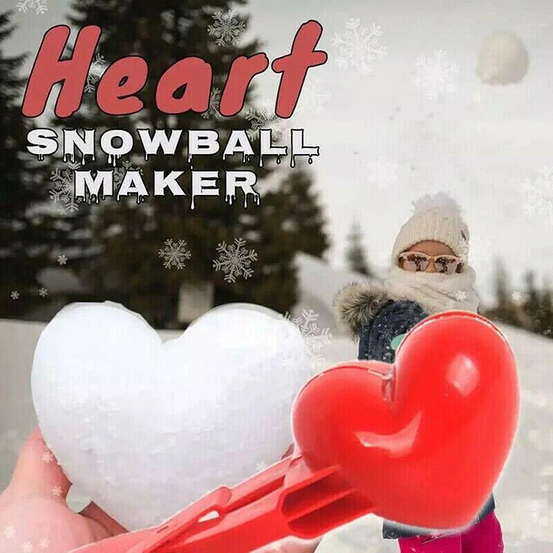 Heart Shaped Snowball Maker Clip Winter Sand Ball Mold Plastic Clamp Kid .l8