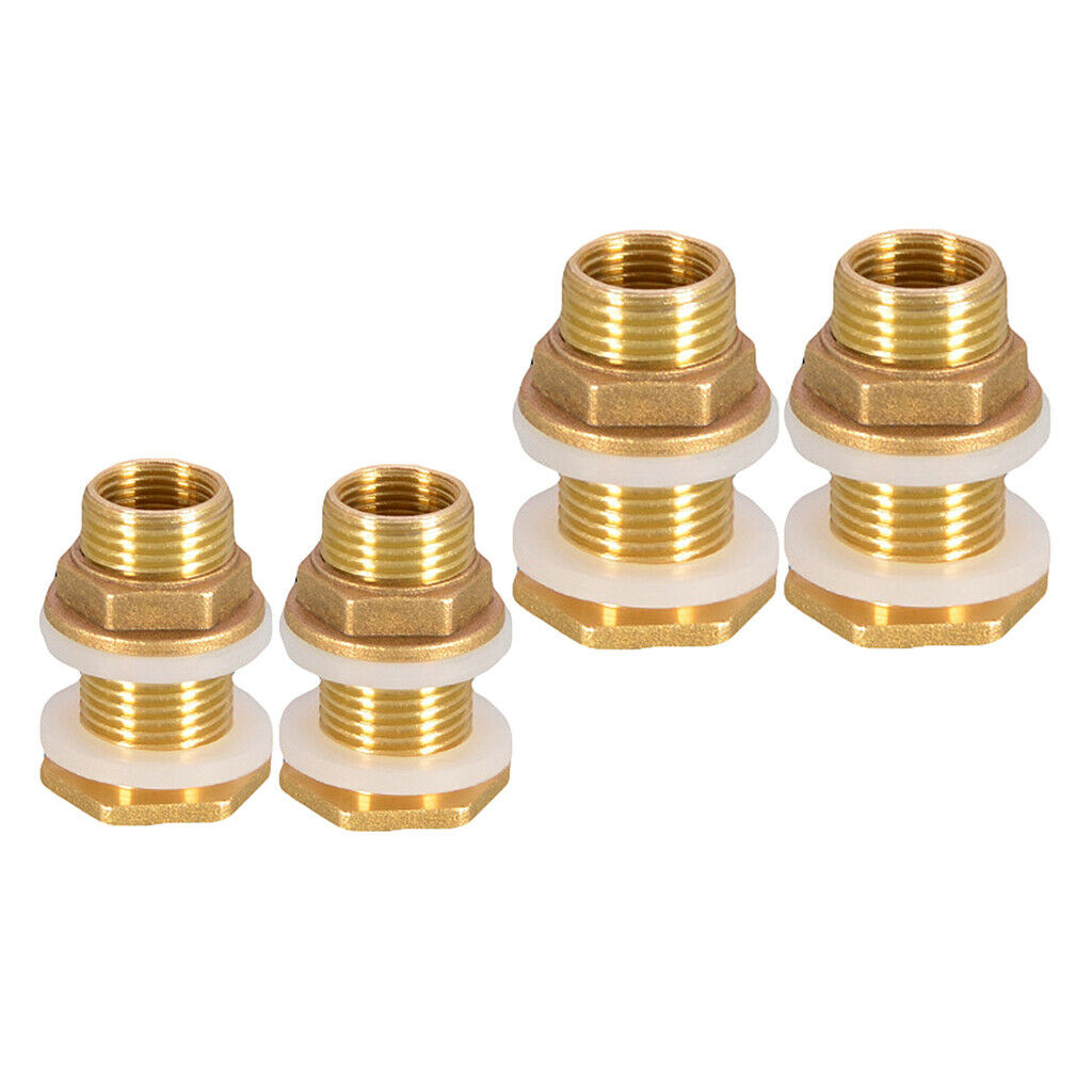 4x Solid Brass Water Tank Connector Firm Connect Easy to Install DN15 DN20