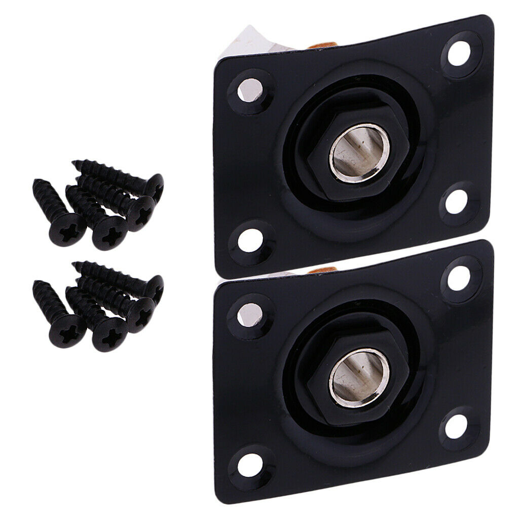 2Pcs Rectangle Output Input Plate   Socket for Electric Guitar Bass Parts