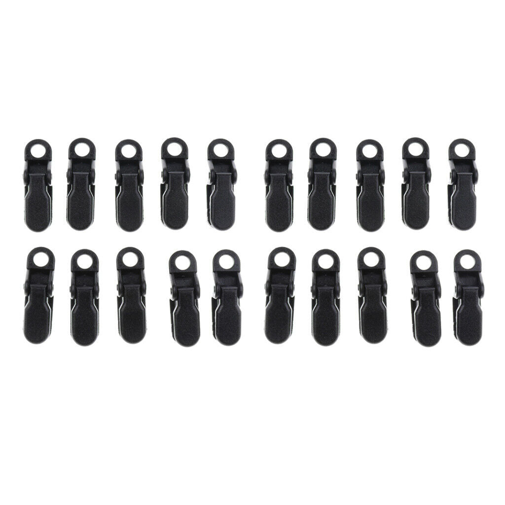 20-Pack Camping Heavy Duty Tarp Clips Awning Clamps Lock Grip for Tarps Black