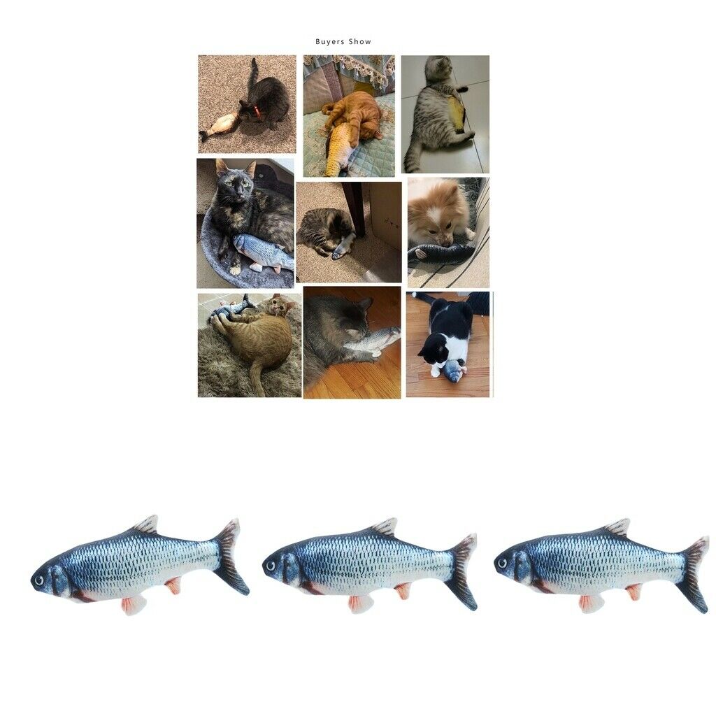 3pcs Kitten Electric Moving Fish Toys Cat Kicker Toys For Cat Kitten Catfish