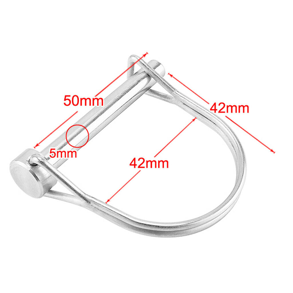 2x Rustproof 5x50mm Round Arch Locking Pin Quick Release Sailing Hardware