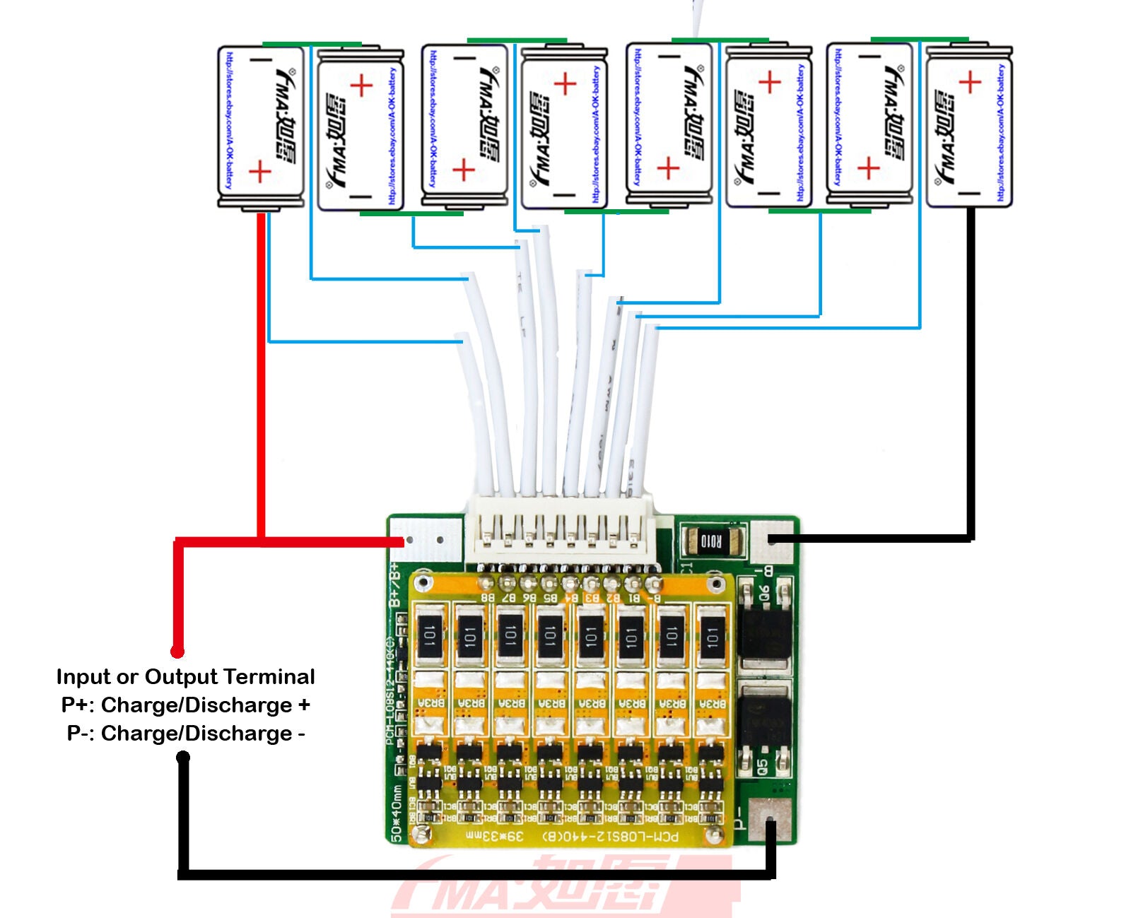 Protection Circuit Module 5A BMS PCM for 8S 28.8V 29.6V Li-ion LiPo battery 440C