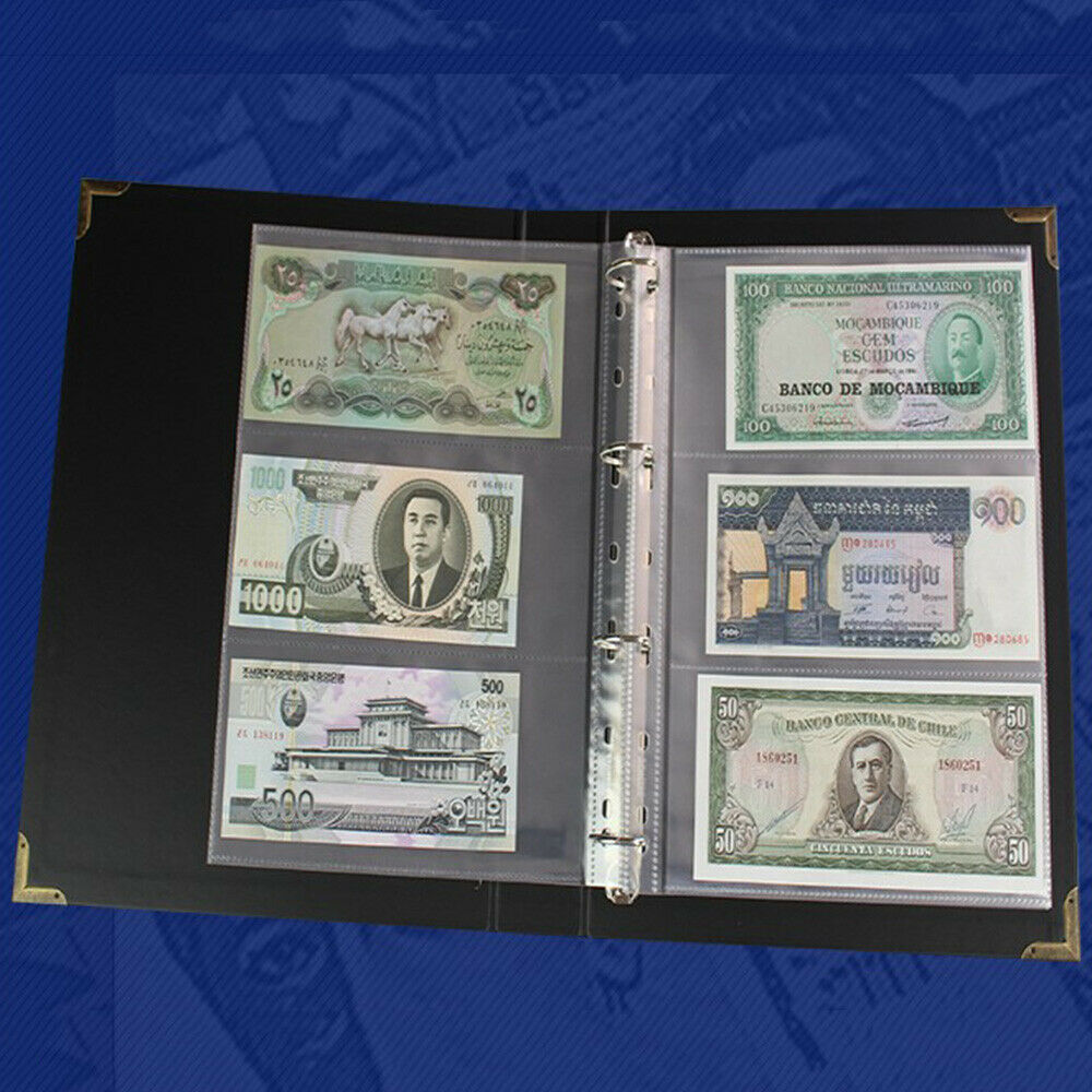 300 Sheets Currency Page Money Banknote Album Folders Loose-leaf Storage Collect