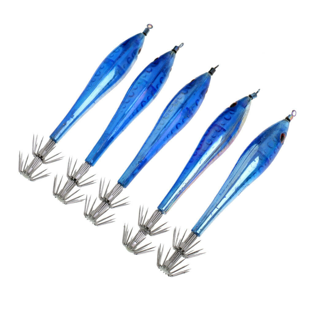 10x Luminous Squid Octopus Sleeve-Fish Fishing Lures Baits Jigs Hooks Hard Baits