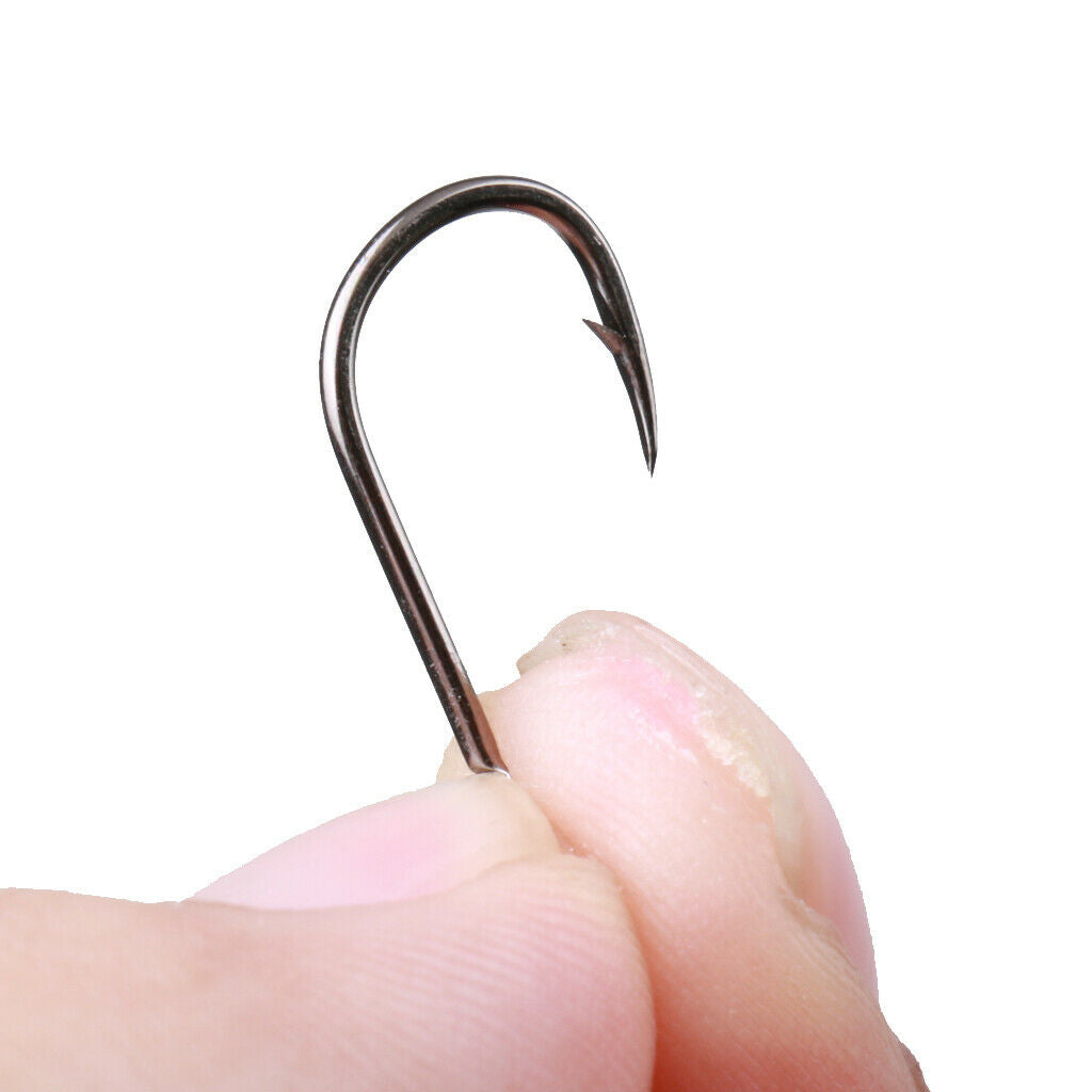 170Pcs Assorted Sharpened Fishing Cricle Hooks Lures With Tackle Box 11# 12#