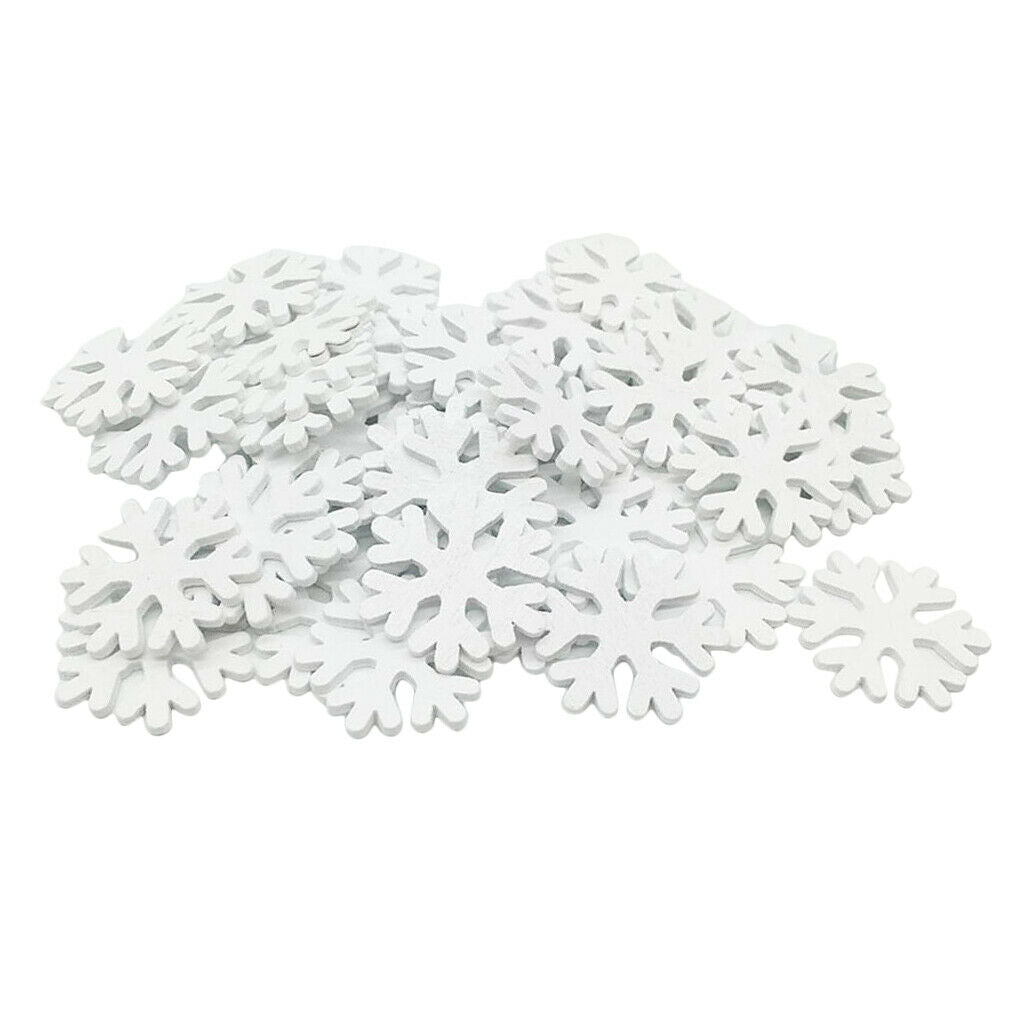 Lots 100x Wood Snowflake Embellishments Home Party Decors Hollowed Crafts