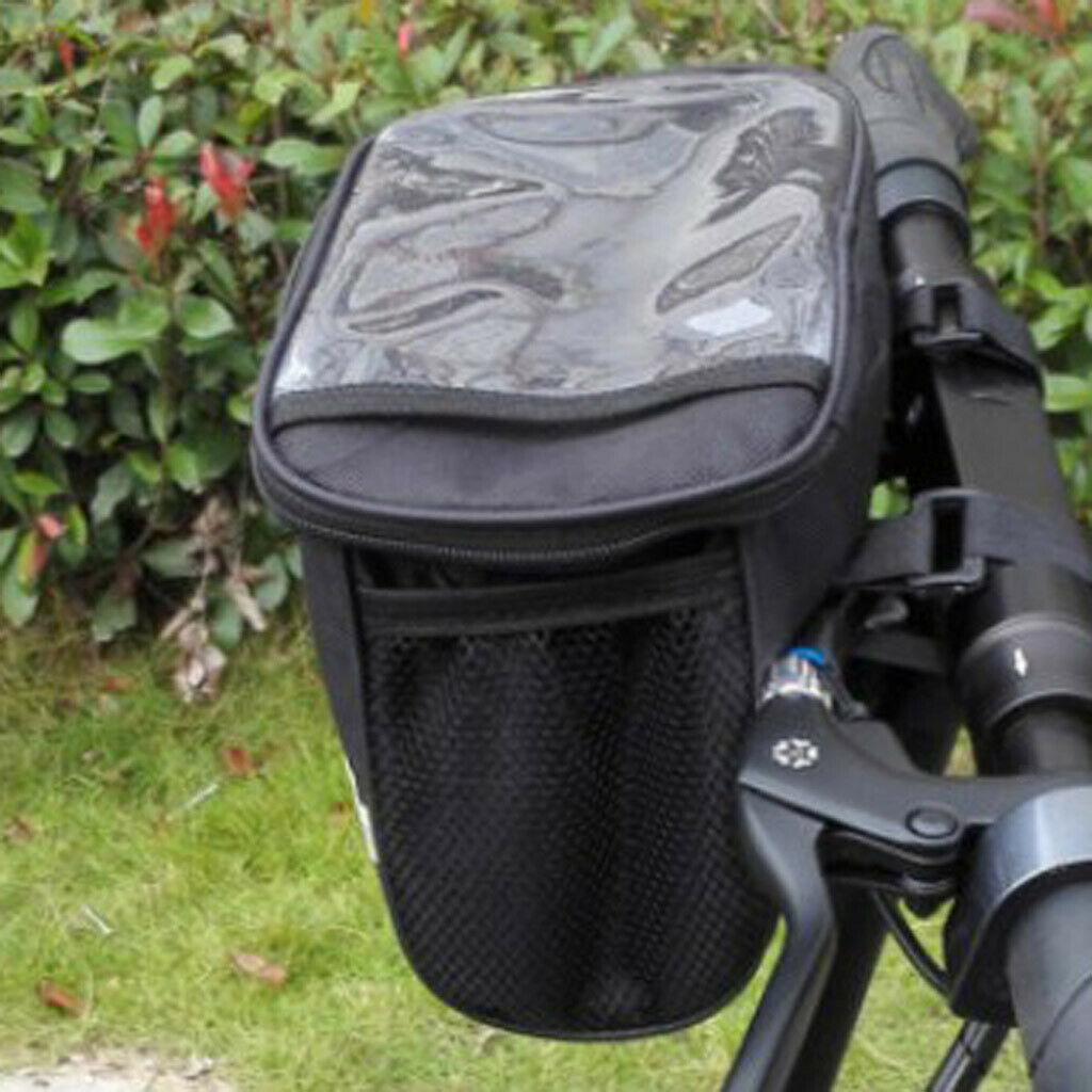 2Pcs Bike Handlebar Bag Bicycle Front Frame Pouch Pack Basket Removable