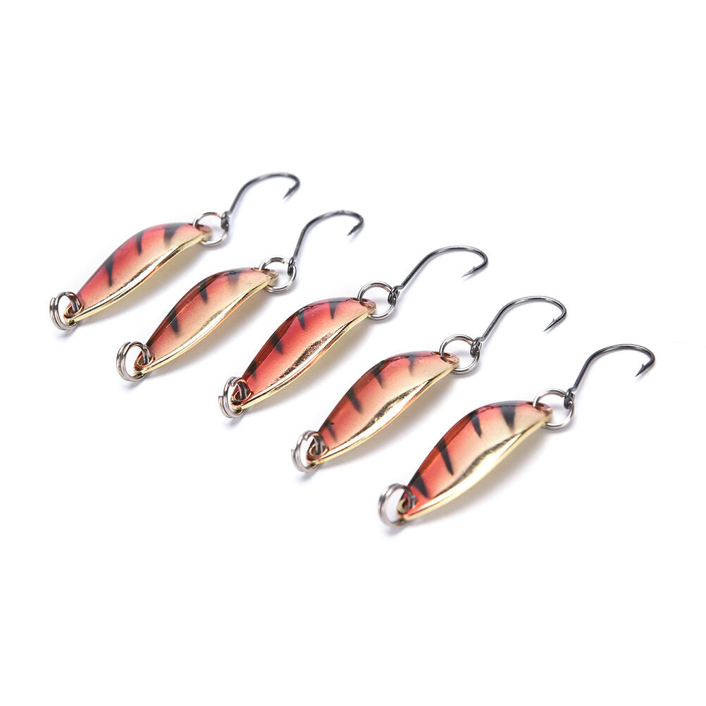 5pcs/lot 3g 30mm Spinner Spoon Fishing Lure Metal Lures Colorful Hard Bait.l8