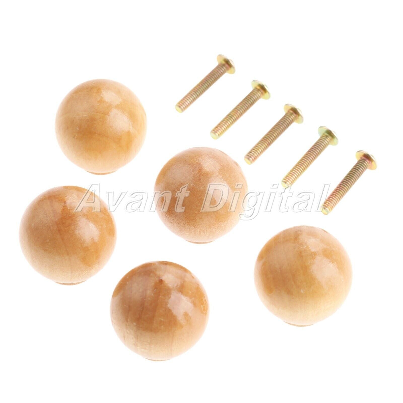 28*29mm Solid Wood Furniture Cabinet Knobs Drawer Door Pulls Closet Handles 5Pcs