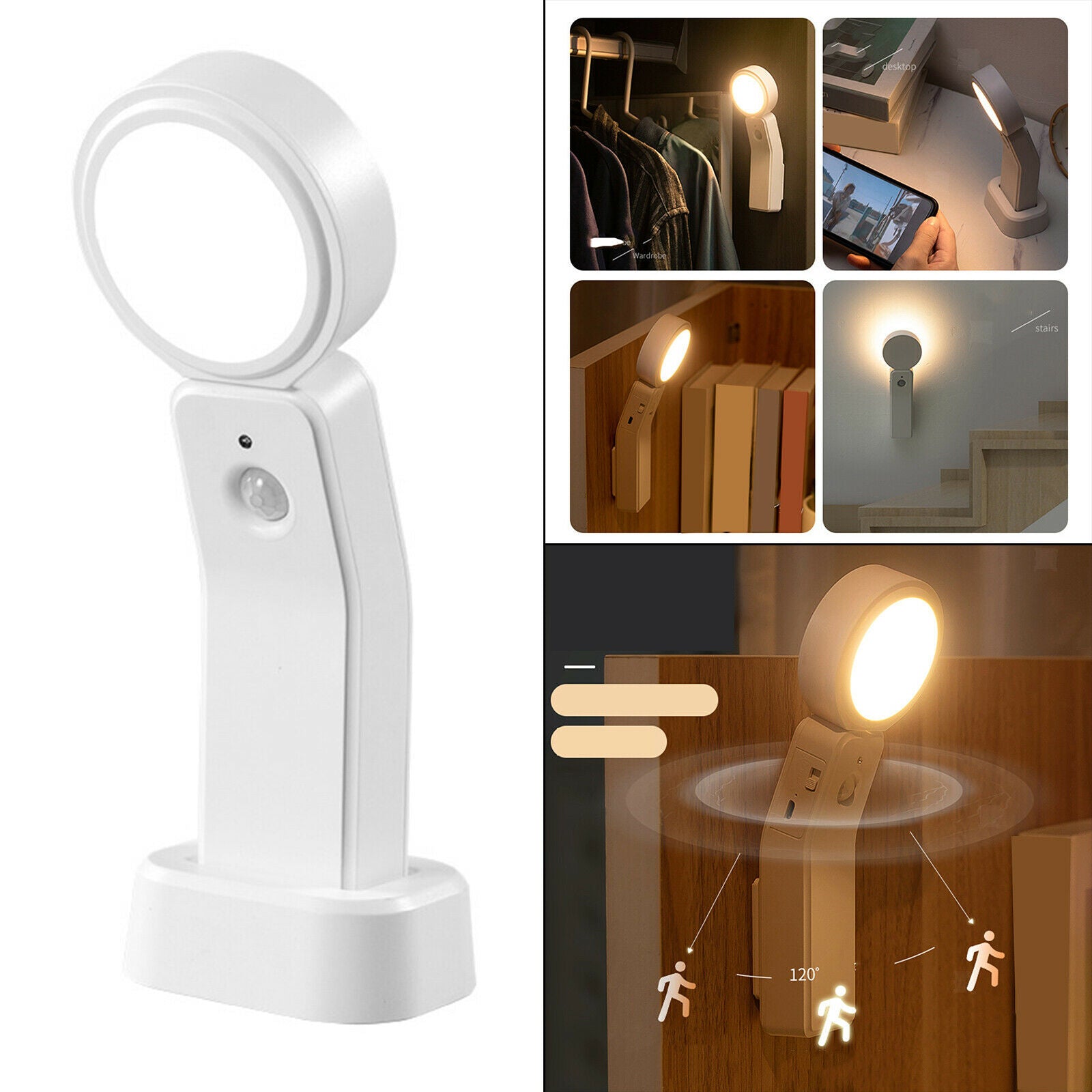 Human Body Induction Lamp Handheld Indoor Aisle Staircase for Bedroom Adults