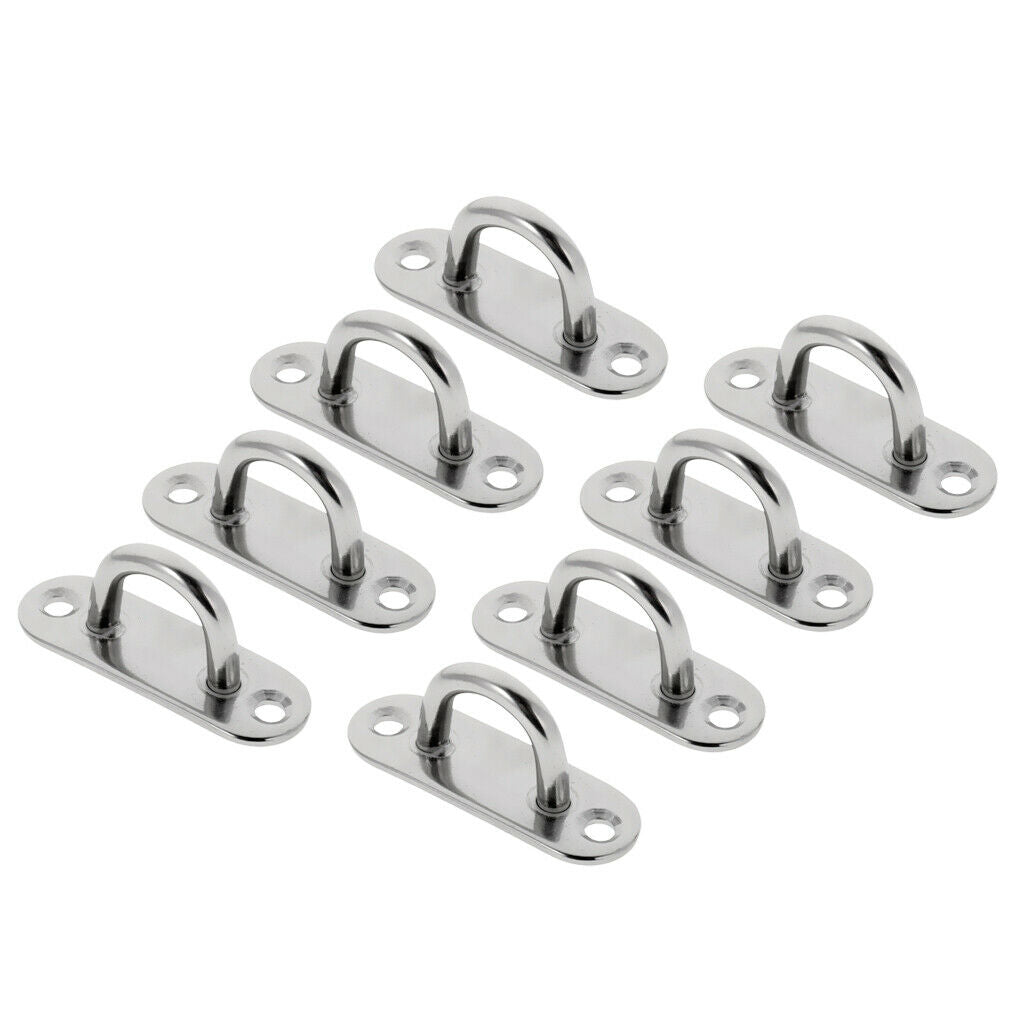 316 6mm Oblong Eye Plates 1/4" Marine  Pad Boat Rigging Hardware Hook