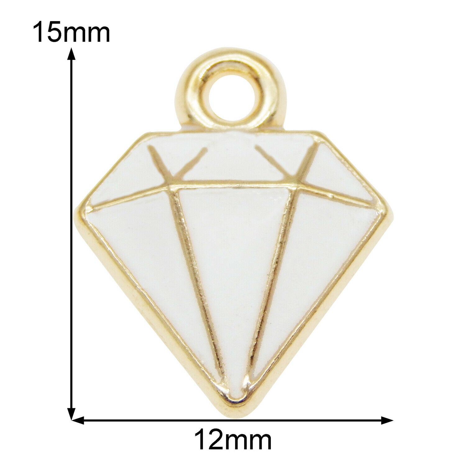 20 pcs Metal Enamel Charm Diamond Shape Pendant Drop Dangle Alloy Craft 15*12mm