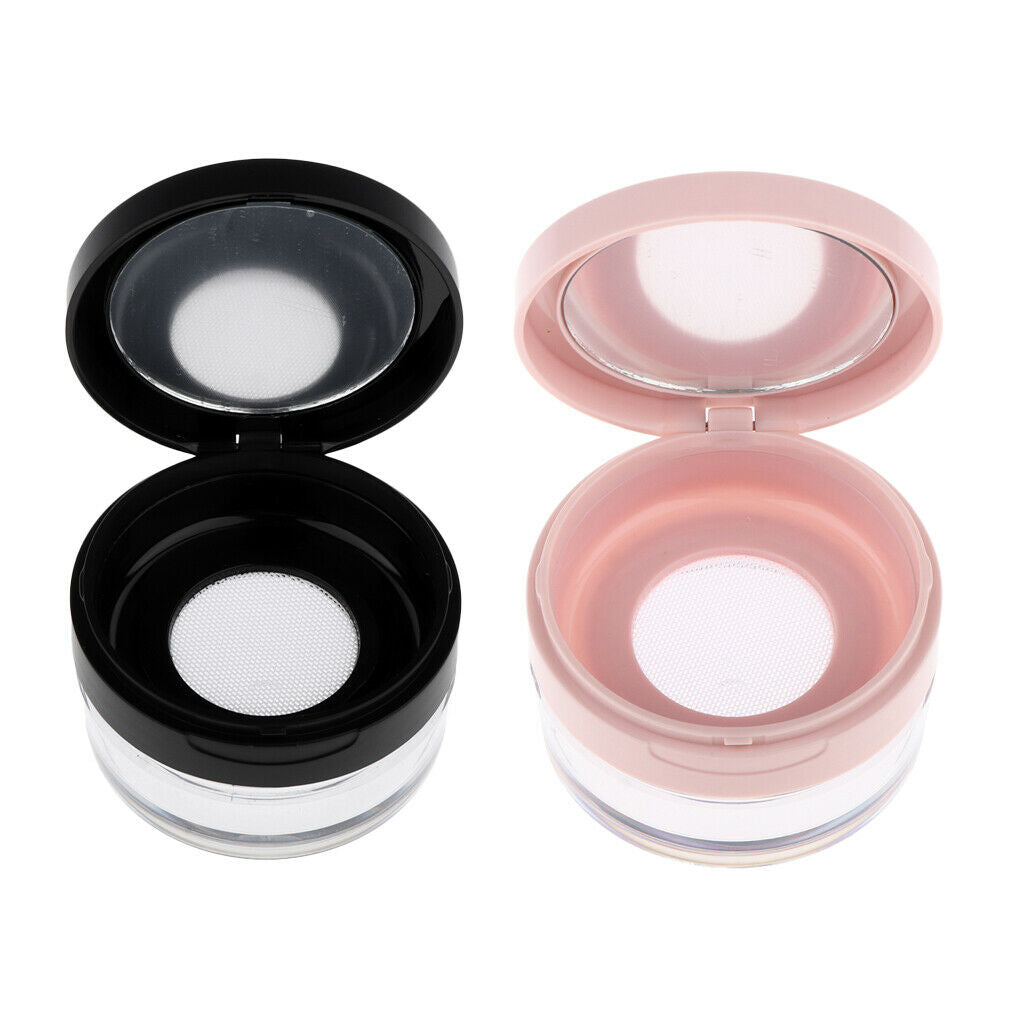 2Pcs Travel Size 10g Plastic Empty Powder Case Blusher Makeup Cosmetic Storage