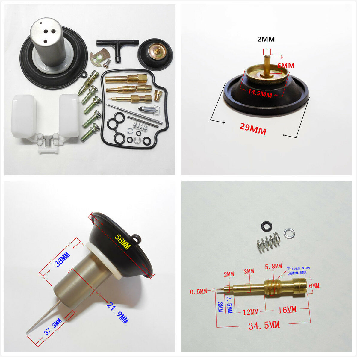 22mm PD24J Carburetor Repair Rebuild Kit For GY6 125cc ATV Quad Go-karts Scooter