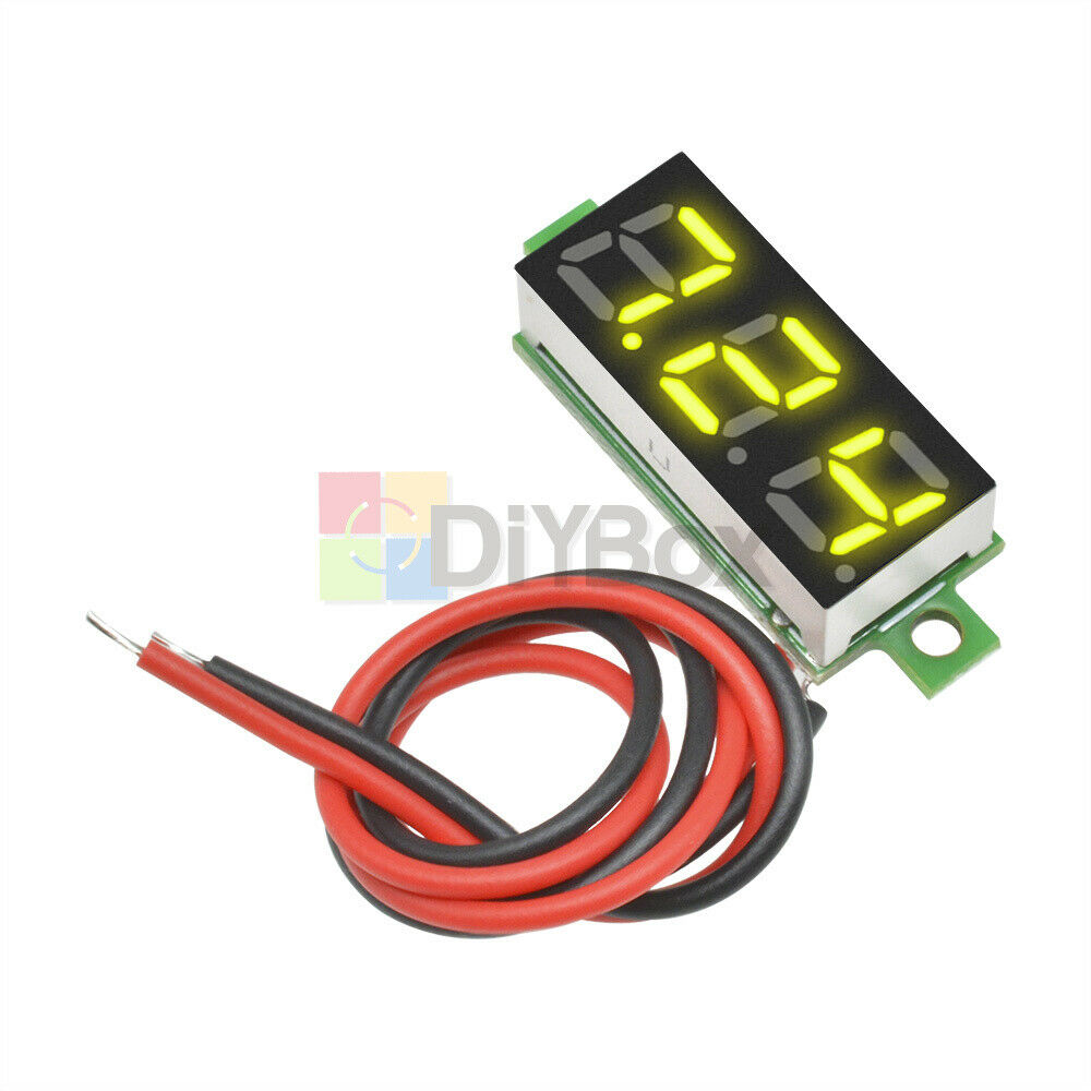 Digital 2 Wire 0.28″ Yellow LED Display Voltmeter DC Voltage Current Meter Panel