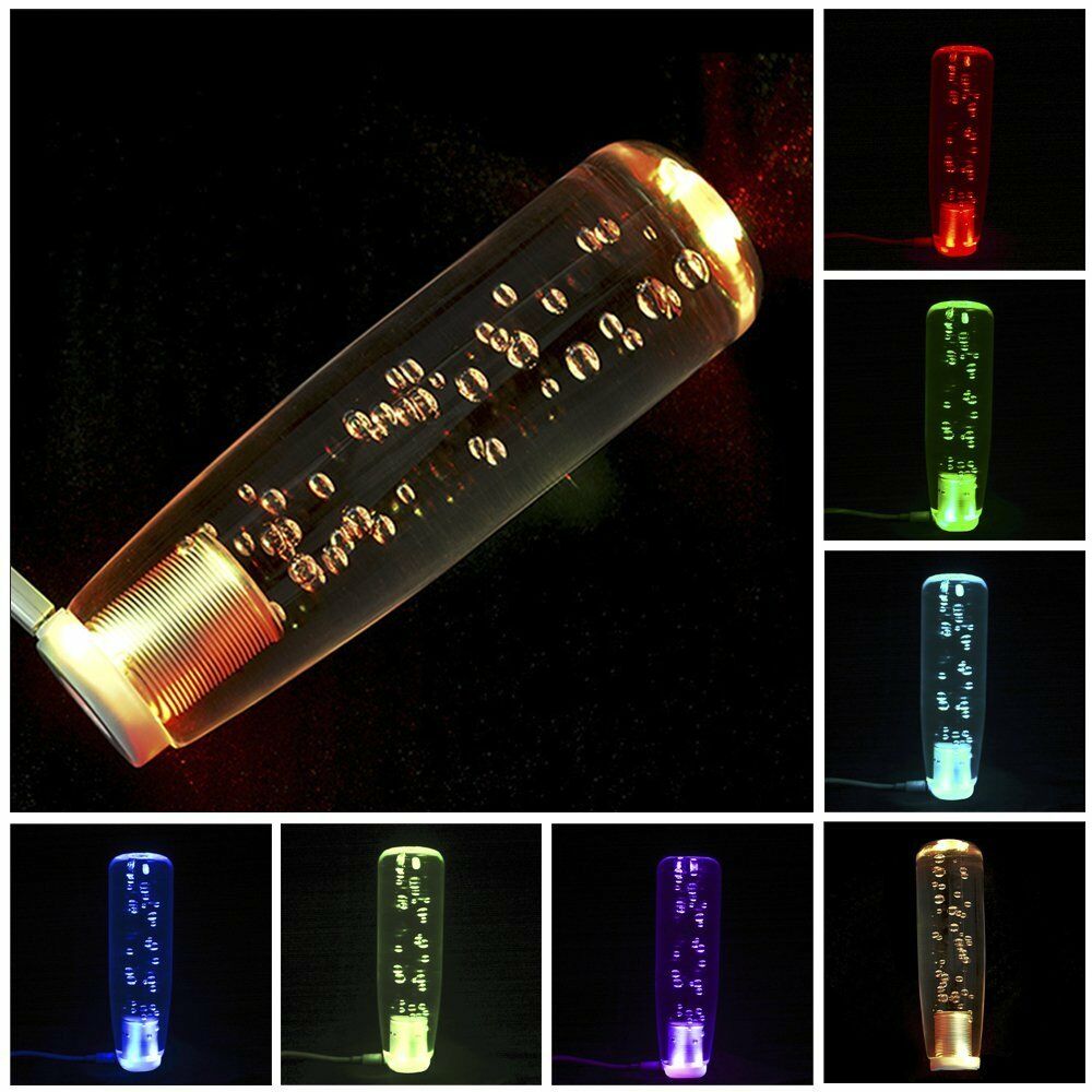 Colorful RGB Crystal Bubbles AT/MT Car  Gear Shifter Shift Lever Knob Head JDM
