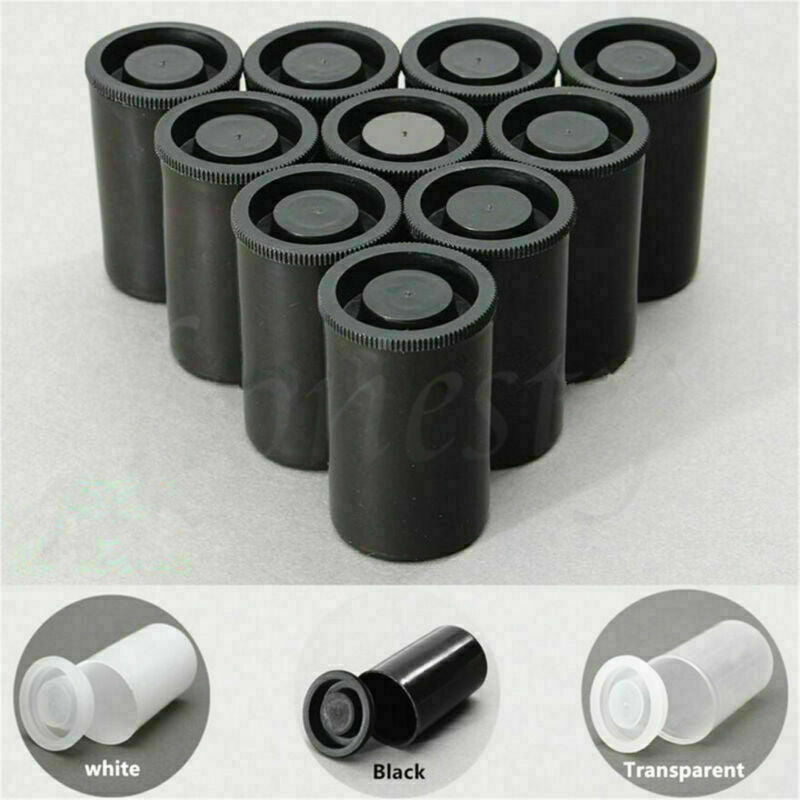 5pcs Plastic Empty Black/White Bottle 35mm Film Cans Canisters Containers