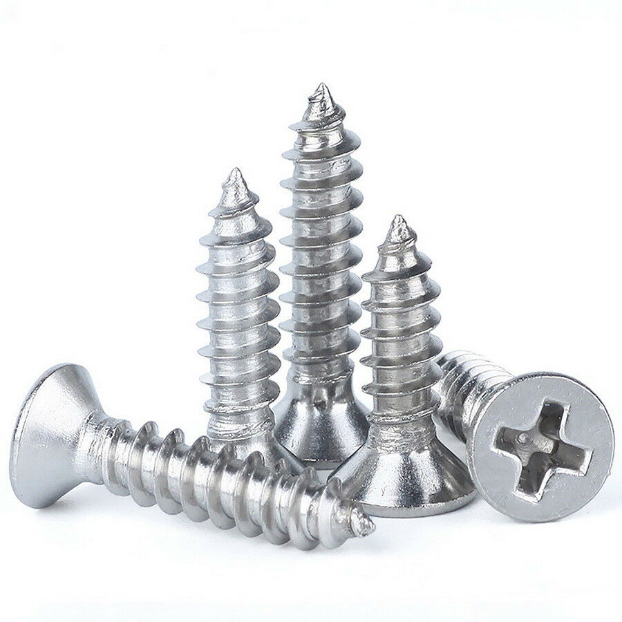 80Pcs M3* 6-30mm Countersunk Chipboard Self Tapping Screws Set A4 316 Stainless