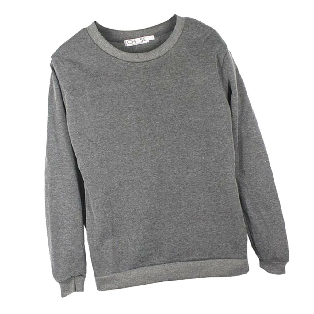 Long Sleeve Crewneck Sweatshirt Unisex Pullover Hoodie Fleece Lined  3XL