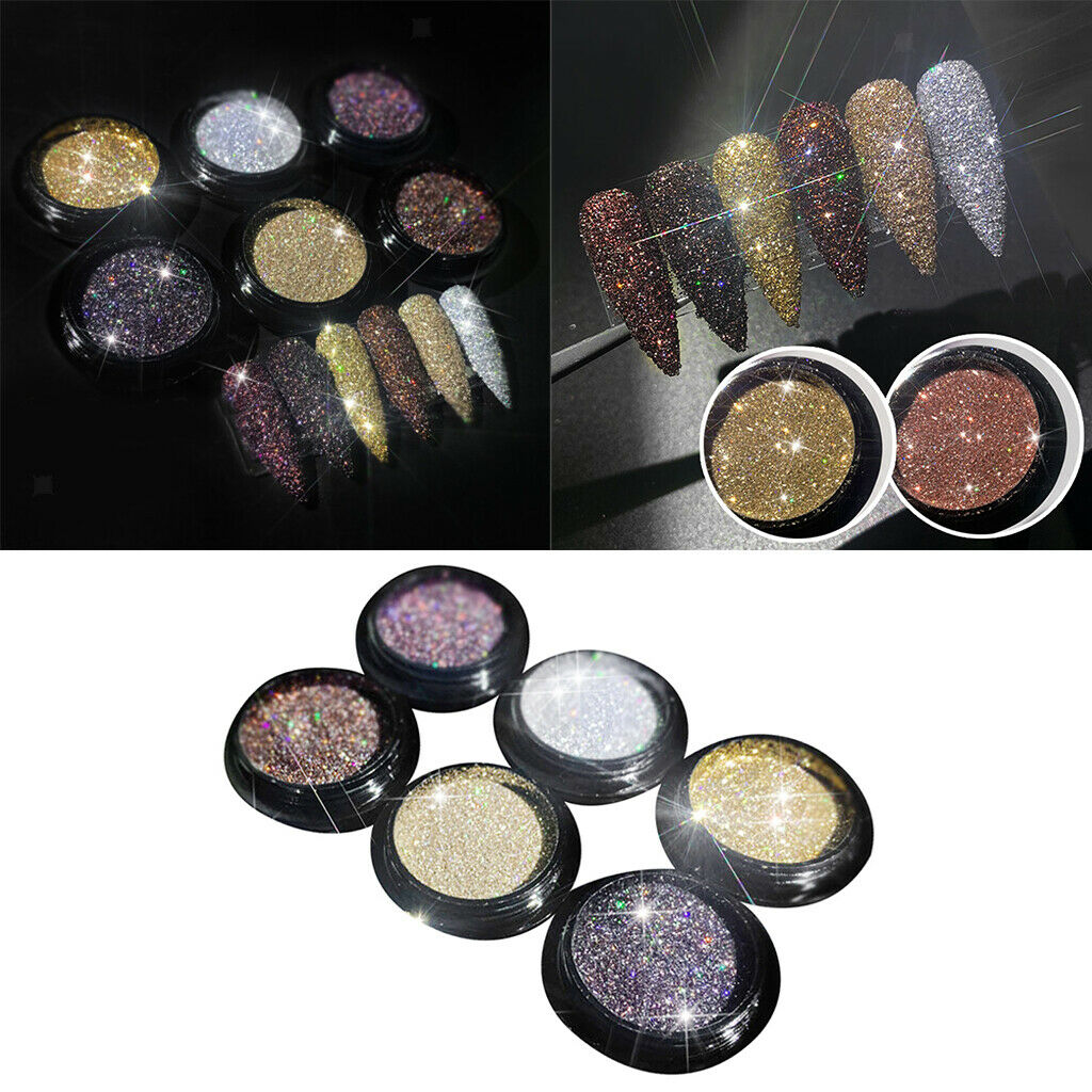 6x Nail Art Glitter Acrylic UV Gel Tips Dust Power Nail Art Accessory Gifts
