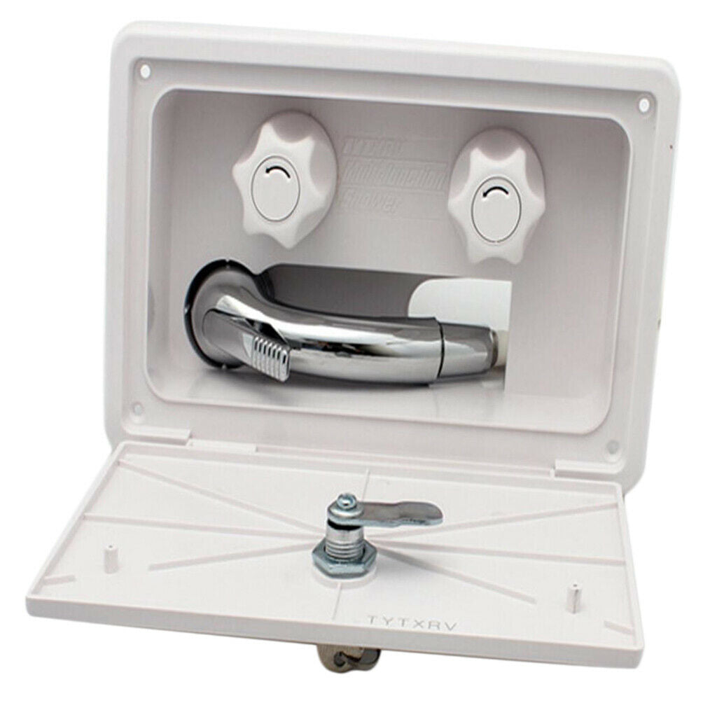 Premium White Shower Nozzle Box Set Sprayer Holder For RV with Lock&Keys