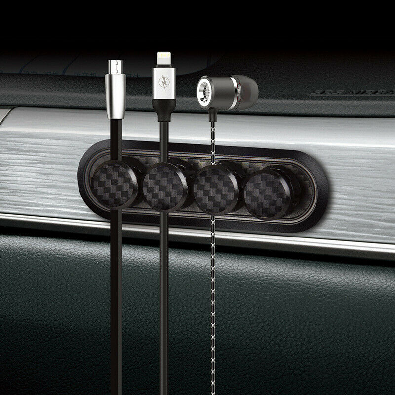 Domestic and car Carbon Fiber Magnetic Cable Organizer USB Cable Management Clip