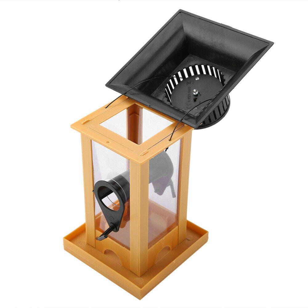 Hanging Wild Bird Feeder Solar LED Light Outdoor Balcony Decor Parrot Feeder