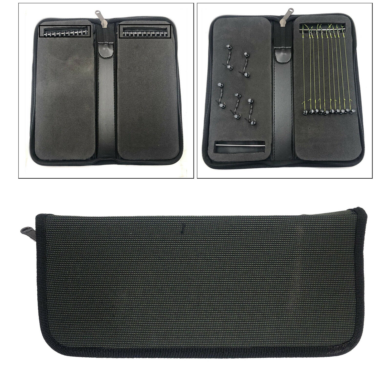 Carp Fishing Tackle Box Rig Wallet Board Case w/ 20 Pins Holder Storage