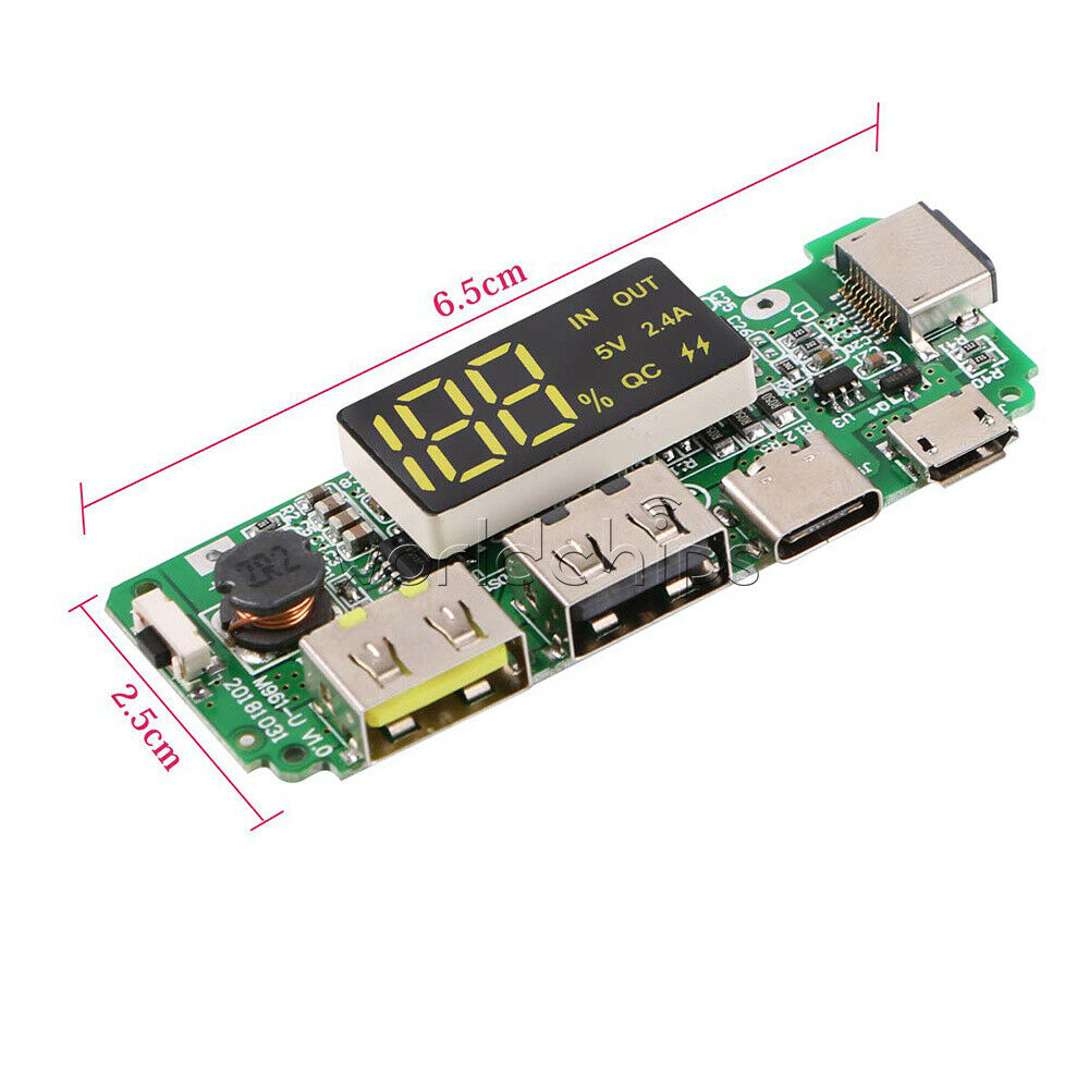 5V QC Dual USB Lithium 18650 Battery Charger  Step-UP Buck Module Converter DIY