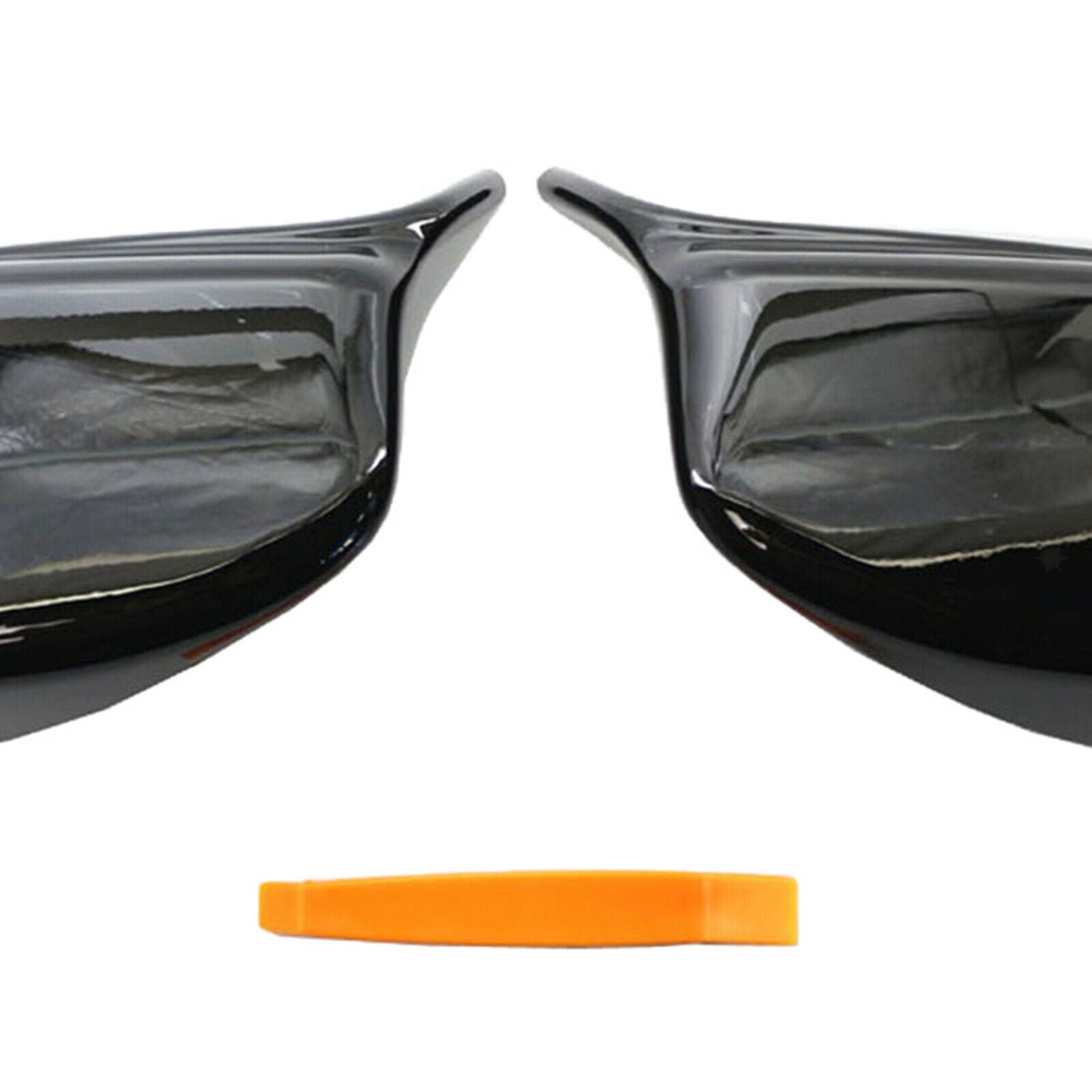 2Pcs Black Side Mirror Rear View Covers Caps for BMW E60 5 Series 2004-2007