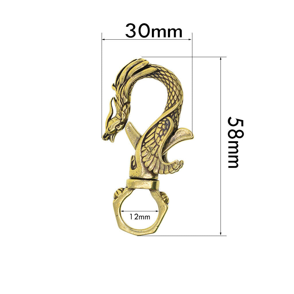 Lobster Clasp Keychain Phoenix in Brass Phoenix Cadeux Personalized