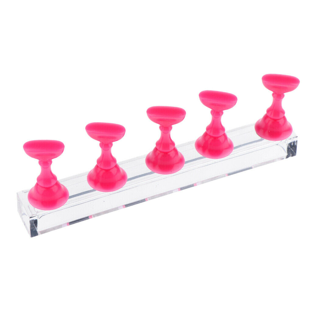 Top False Tips Display Stand Training Practice Holder Nail Art Accessories Pink