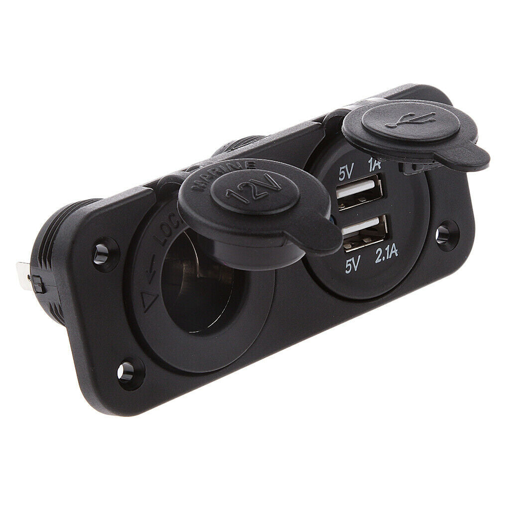 12V Car Cigarette Lighter Socket Splitter Dual USB Power Adapter Charger